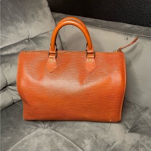 Louis Vuitton Orange Epi Leather Speedy-Style Satchel